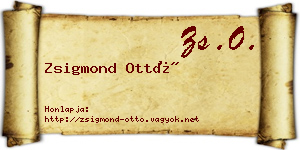 Zsigmond Ottó névjegykártya